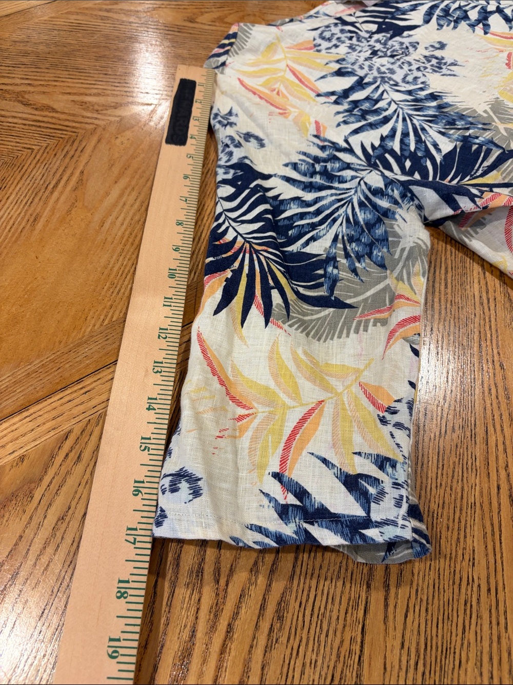 Chico's 100% Linen Tropical Palm Leopard Tunic Blouse Yellow Multi Size 2.5 (14) - Picture 10 of 11